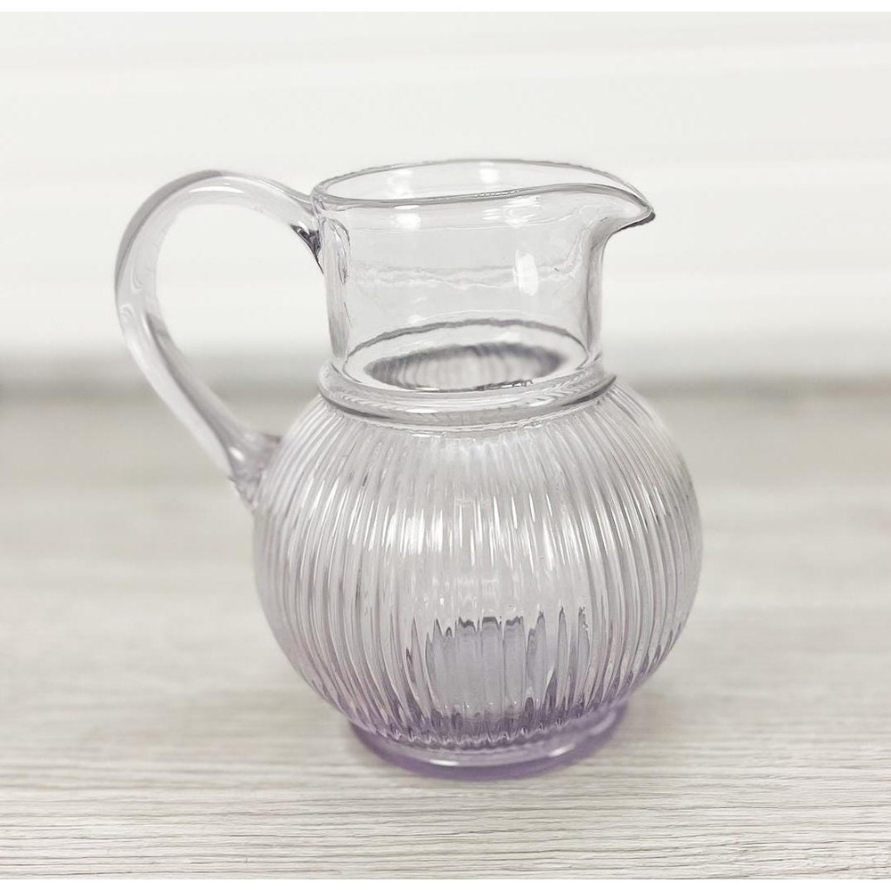 Vintage Purple Depression Glass Pitcher - Lavender Glass Carafe